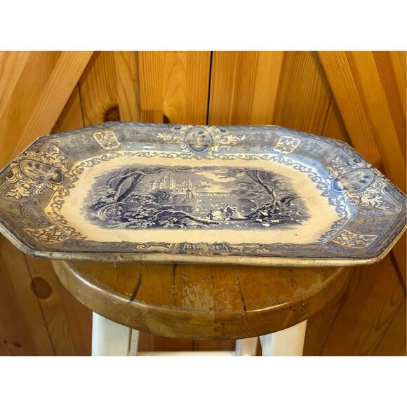 E. Challinor & Co, "Panama" Blue Lg.Platter c1850 (5059) - Picture 4 of 15